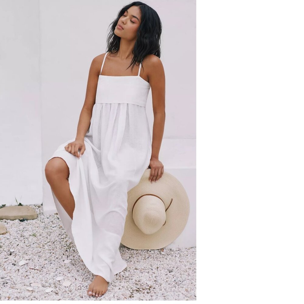 Anthropologie White Maxi Dress